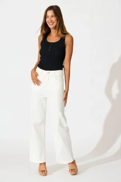 Online Radiant Tank Top in Black Cotton Blend Tops