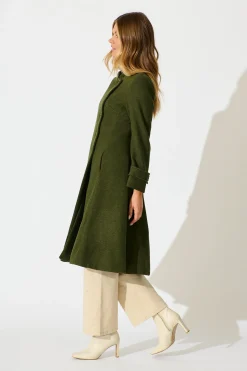 Clearance Ramona Coat in Khaki Outerwear|Outerwear