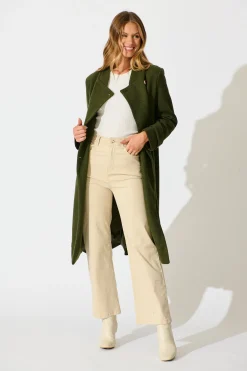 Clearance Ramona Coat in Khaki Outerwear|Outerwear