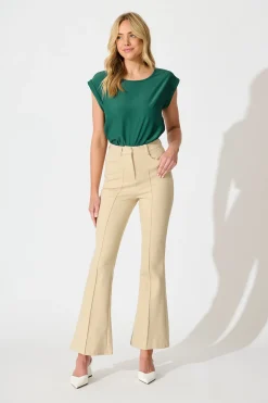 Online Rejina Top in Emerald Green Tops|Workwear
