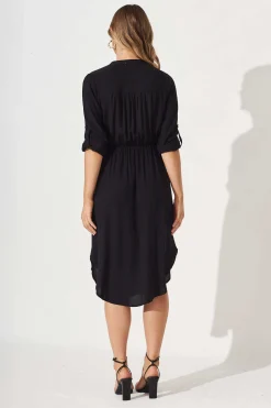 Fashion Rival Zip Dress In Black Dresses|Workwear