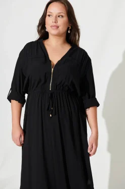 Fashion Rival Zip Dress In Black Dresses|Workwear