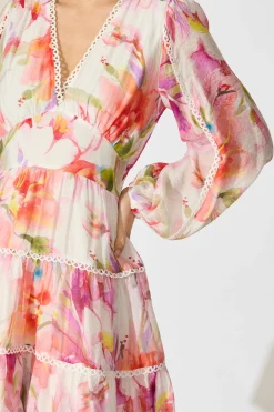 Best Riverstone Dress in White with Multi Floral Dresses|Party