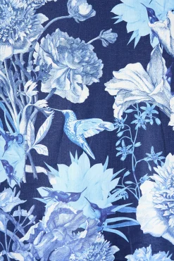 Online Riviera Maxi Skirt in Navy with Blue Floral Linen Blend Bottoms|Skirts & Shorts