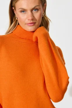 Discount Rochelle Knit In Tangerine Wool Blend Knitwear|Knitwear