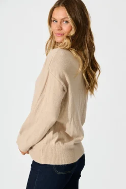 Fashion Rochelle Knit In Taupe Wool Blend Knitwear|Knitwear