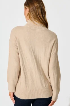 Fashion Rochelle Knit In Taupe Wool Blend Knitwear|Knitwear
