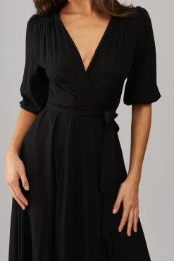 Sale Ronda Maxi Wrap Dress In Black Dresses|Party