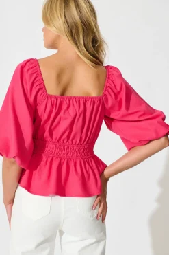 New Rosella Top in Pink Linen Blend Tops