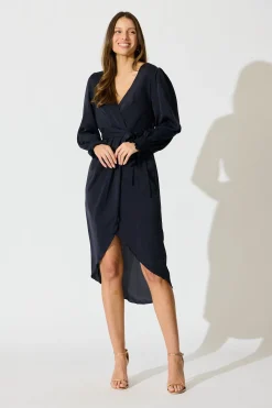 Best Rosemarie Midi Dress in Navy Dresses|Party