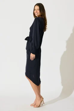 Best Rosemarie Midi Dress in Navy Dresses|Party