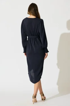 Best Rosemarie Midi Dress in Navy Dresses|Party