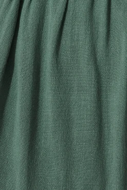 Sale Rosemary Smock Dress In Green Linen Blend Dresses|Casual