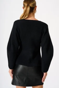 Fashion Rosie Knit Cardigan in Black Knitwear|Knitwear