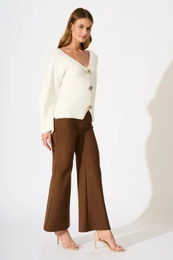 Hot Rosie Knit Cardigan in White Knitwear|Knitwear