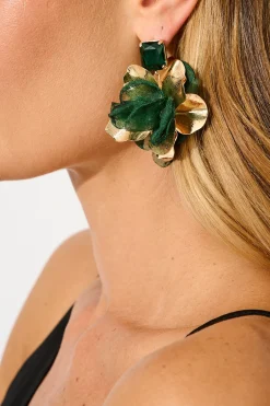 Clearance Rowena Drop Earrings in Emerald Jewellery