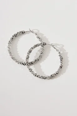 Hot Sable Textured Hoop In Silver Jewellery|Engagement Party