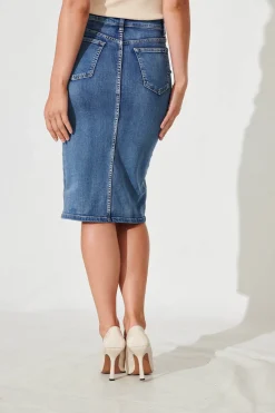 Best Sadie Denim Skirt In Mid Blue Bottoms|Denim