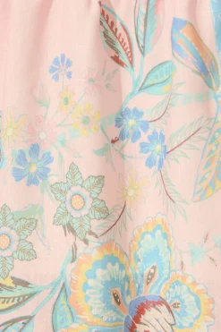 Outlet Sammie Shirt Dress in Pink and Lilac Floral Linen Blend Dresses|Party