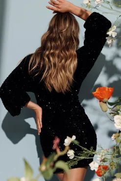 New Sapphira Sequin Dress In Black Dresses|Party