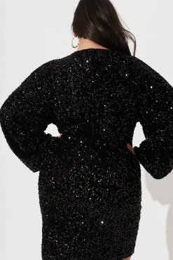 New Sapphira Sequin Dress In Black Dresses|Party