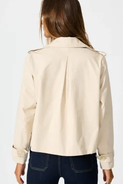 Online Savannah Trench Jacket in Sand Cotton Outerwear|Outerwear