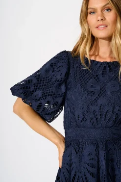 Online Seraphina Lace Dress in Navy Dresses|Party