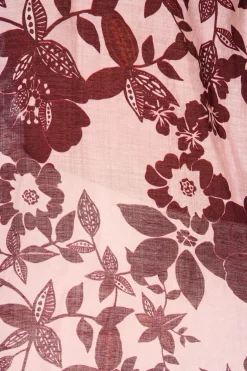 Fashion Shelby Top in Pink with Wine Floral Print Tops|Casual