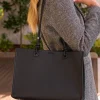 Best Shella Shoulder Tote Bag in Black Pebble PU Bags
