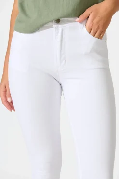 Sale Siren High Rise Skinny Jean In White Denim Bottoms|Denim
