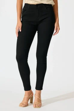 New Siren High Rise Skinny Jean in Black Denim Bottoms|Denim