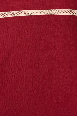Fashion Soft Serenade Midi Dress in Wine Linen Blend Dresses|Casual