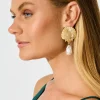 Fashion Soiree Drop Shell Earrings in Gold with Pearl Jewellery|Wedding Guest
