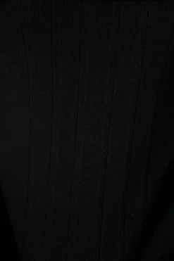 Best Solar Bardot Knit Top in Black Wool Blend Tops