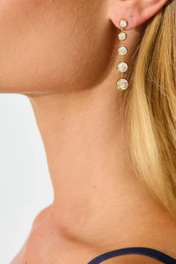 Sale Sorella Drop Earrings in Gold with Cubic Zirconia Jewellery