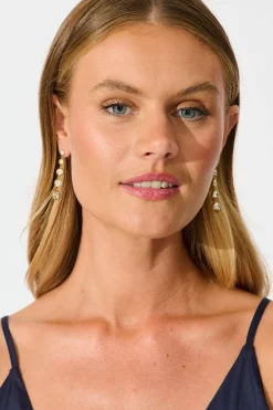 Sale Sorella Drop Earrings in Gold with Cubic Zirconia Jewellery