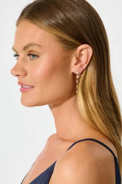 Sale Sorella Drop Earrings in Gold with Cubic Zirconia Jewellery