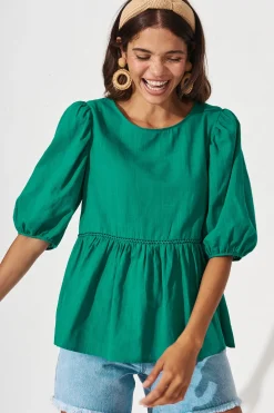 Outlet Stacy Top In Green Tops|Casual