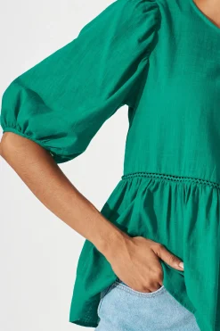 Outlet Stacy Top In Green Tops|Casual