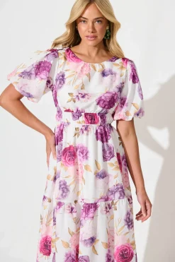 Discount Stargazer Midi Dress in Lilac Floral Dresses|Casual