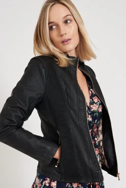 Outlet Stefany Jacket in Black Outerwear|Outerwear