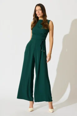 Hot Studio Mode Jumpsuit in Emerald Bottoms|Playsuits & Jumpsuits