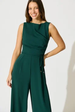 Hot Studio Mode Jumpsuit in Emerald Bottoms|Playsuits & Jumpsuits