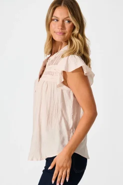 Best Sweetheart Shirt in Light Pink Cotton Blend Tops|Casual