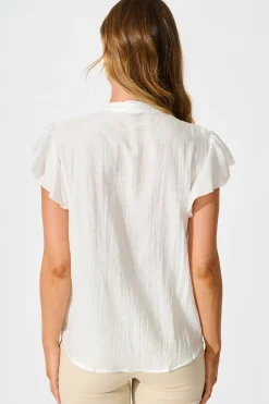 Outlet Sweetheart Shirt in White Cotton Blend Tops|Casual