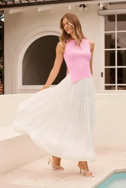Best Sylvestra Maxi Skirt in White Cotton Blend Bottoms|Skirts & Shorts