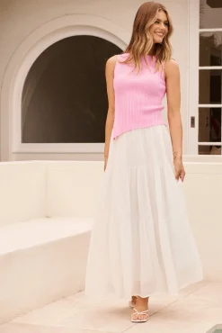 Best Sylvestra Maxi Skirt in White Cotton Blend Bottoms|Skirts & Shorts