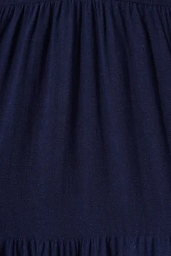 Discount Tahiti Smock Dress In Navy Linen Blend Dresses|Casual