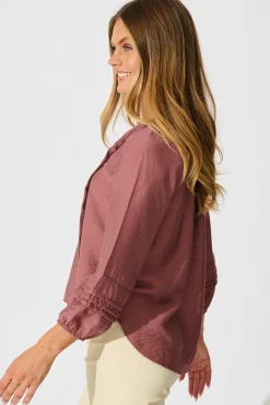 Discount Taleena Top in Blush Linen Blend Tops|Casual