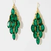 Outlet Tanya Drop Earrings in Gold with Emerald Stones Jewellery